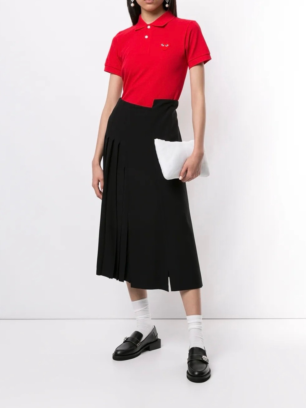 Comme des Garcons Play Signature Pique Polo Shirt